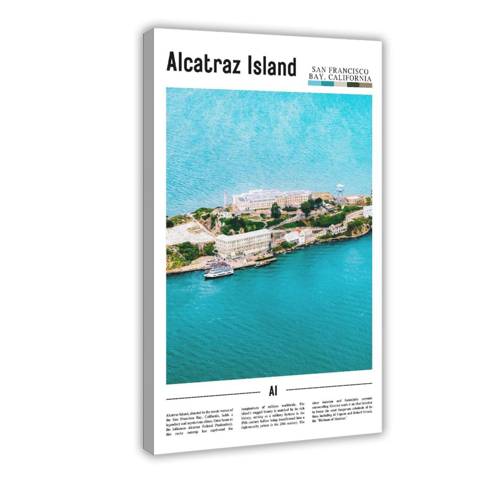 Wcyb Frame Alcatraz Islandsan Franciscobay California The United States Of America Scenery Travel Prints Posters Canvas Deco Paintings Wall Art For Office Hangab