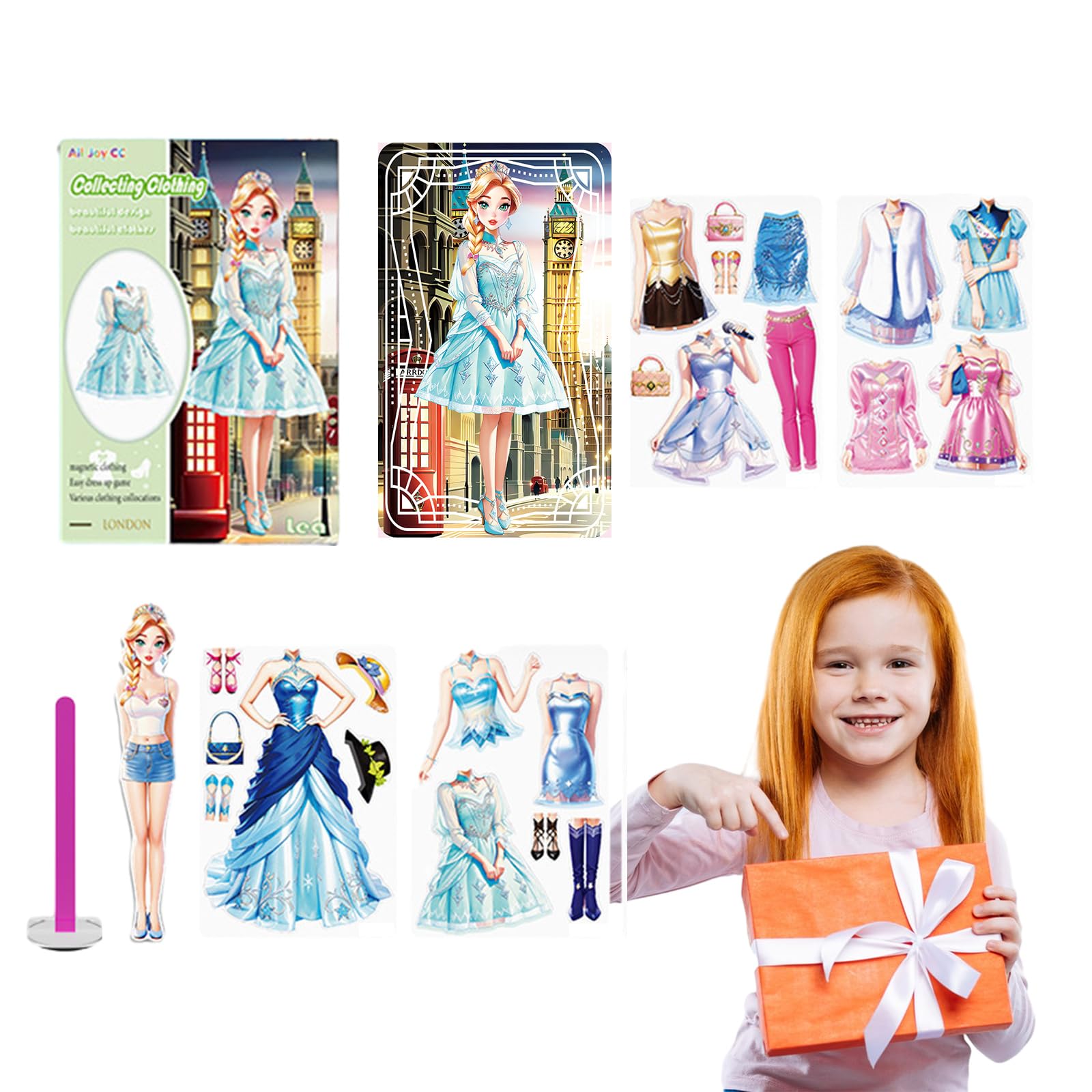Bexdug Imanes de muñecas de Papel para Vestir, Chica magnética para Vestir - Kits de Vestimenta para muñecas de Papel Princess - Muñecas de Papel magnéticas para niñas Mientras viajan, en casa