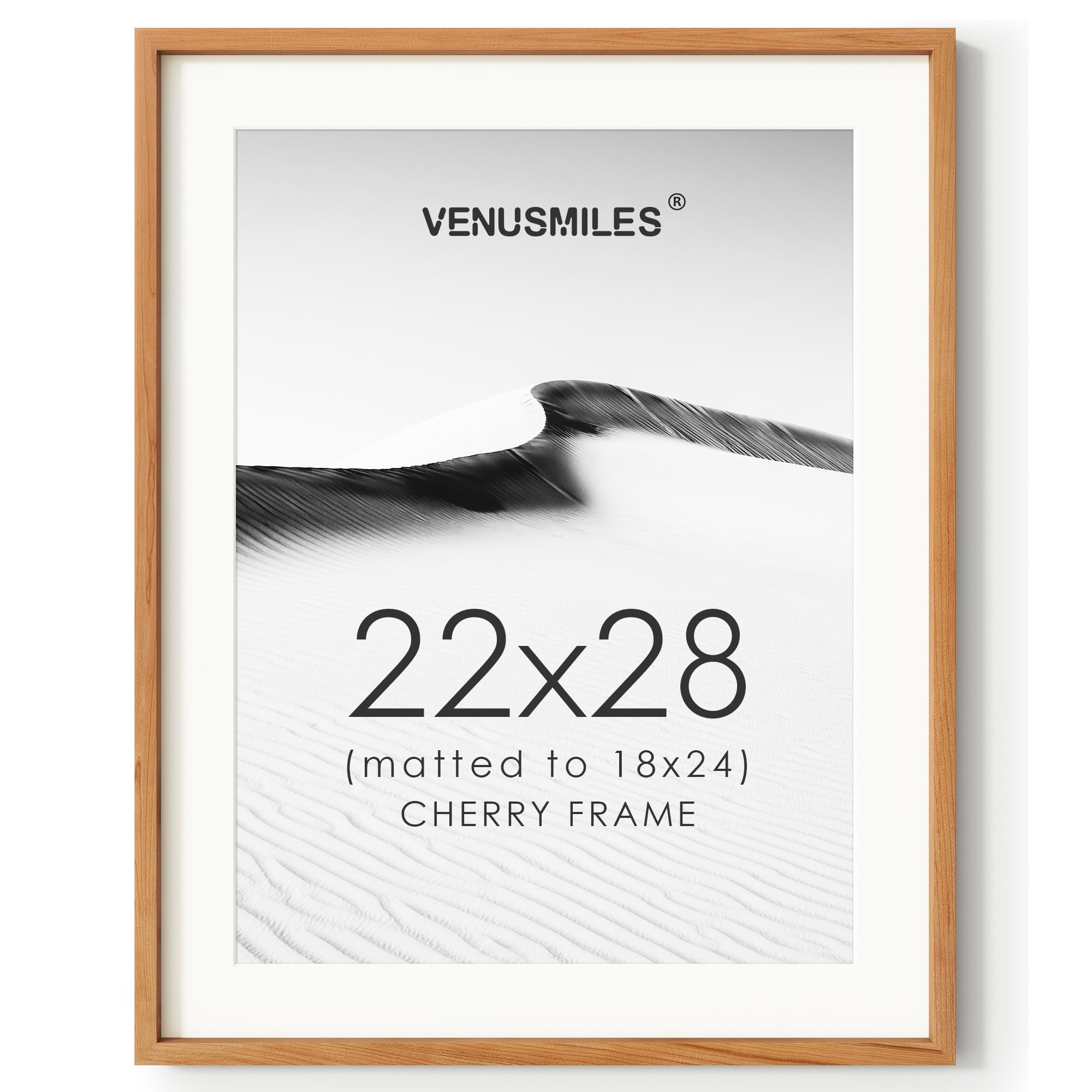 22x28 Poster Frame, USA-Sourced Natural Cherry Wood Picture Collage Frame