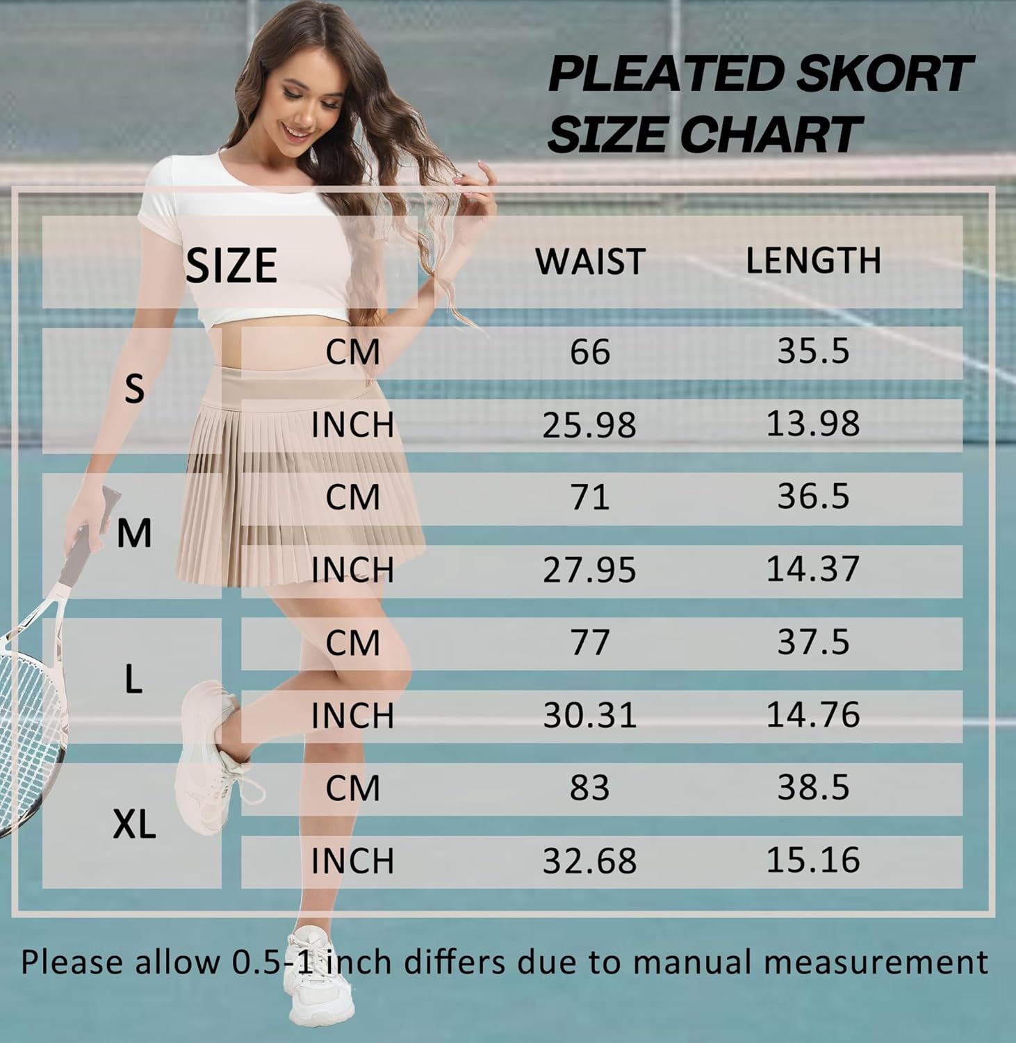 Jhsnjnr Womens Pleated Tennis Skirt Skorts Summer Golf Skirts with Shorts Pockets Workout Pleated Athletic Skort - Image 7