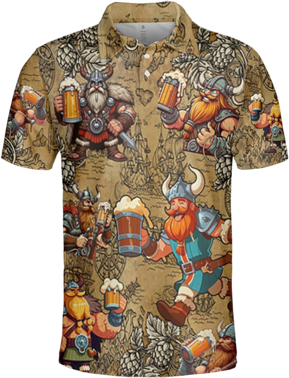 Vikings Polo Shirts for Men Women - Myhtical Viking Mens Golf Polo Shirts Short Sleeve Dry Fit Casual Tennis T-Shirt