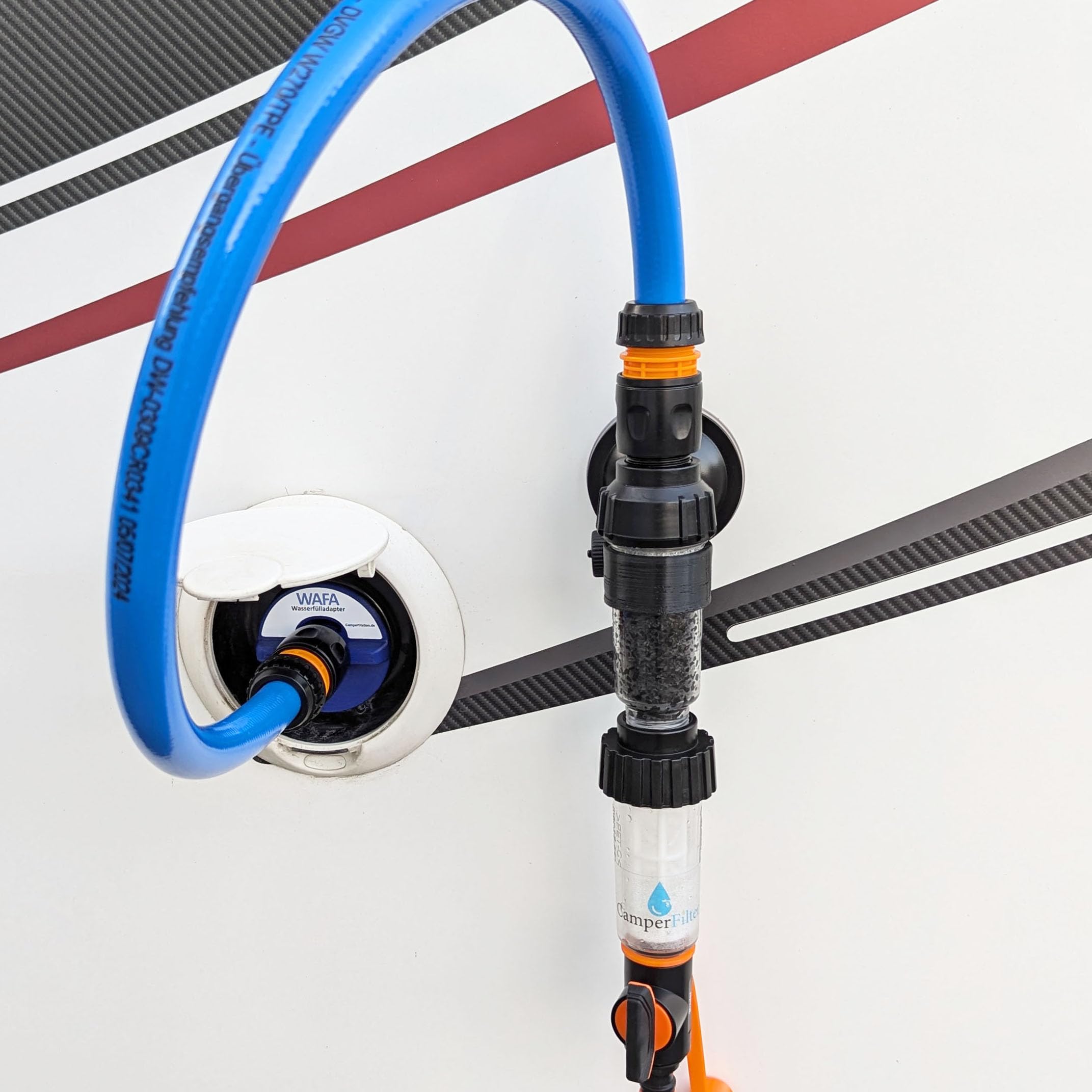 Wasserfilter mit Aktivkohlefilter- und Sedimentfilter für Wohnmobil, Wohnwagen, Camping, Boot