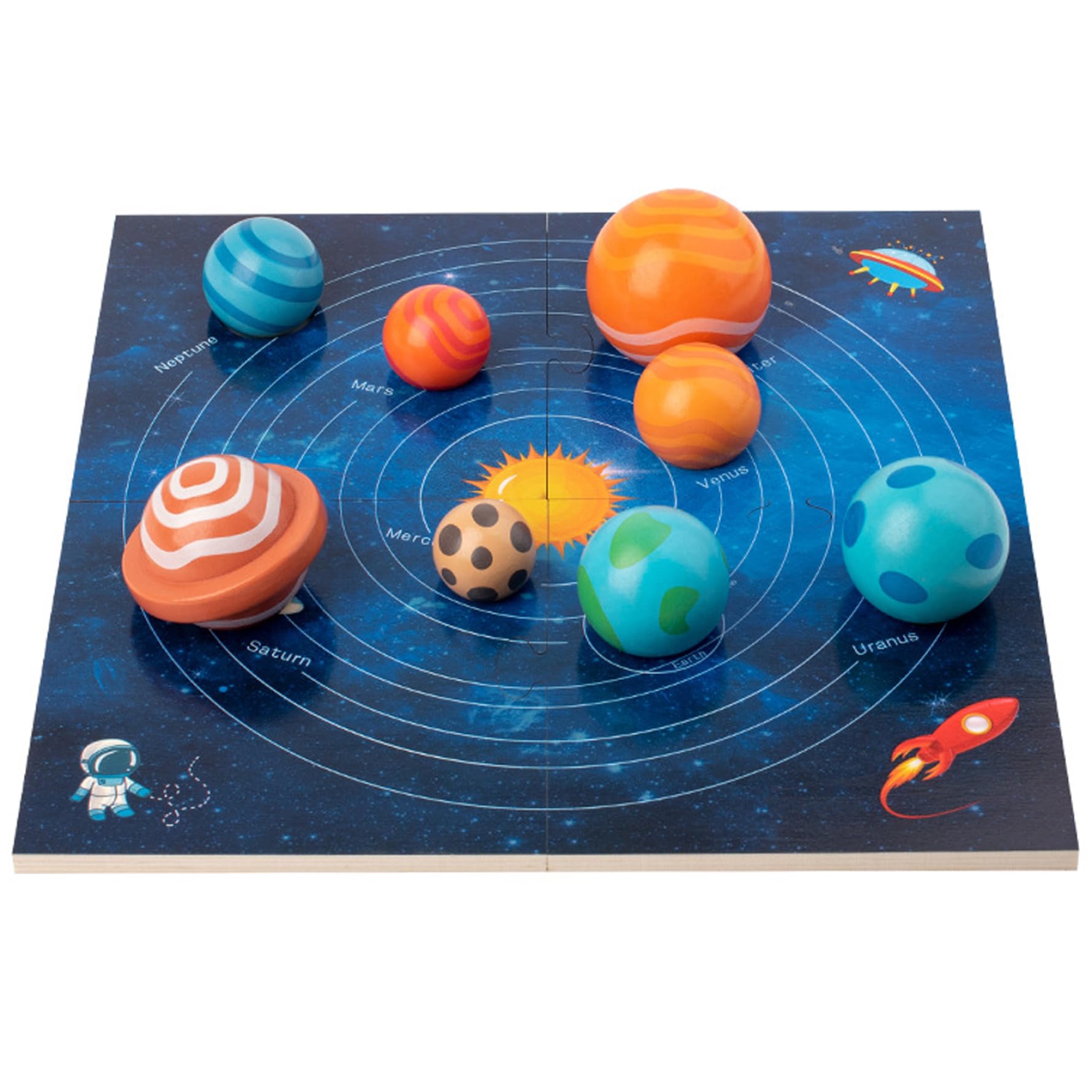 Système Solaire Montessori en bois : jeu éducatif 3D pour enfants dès 36 mois - 8