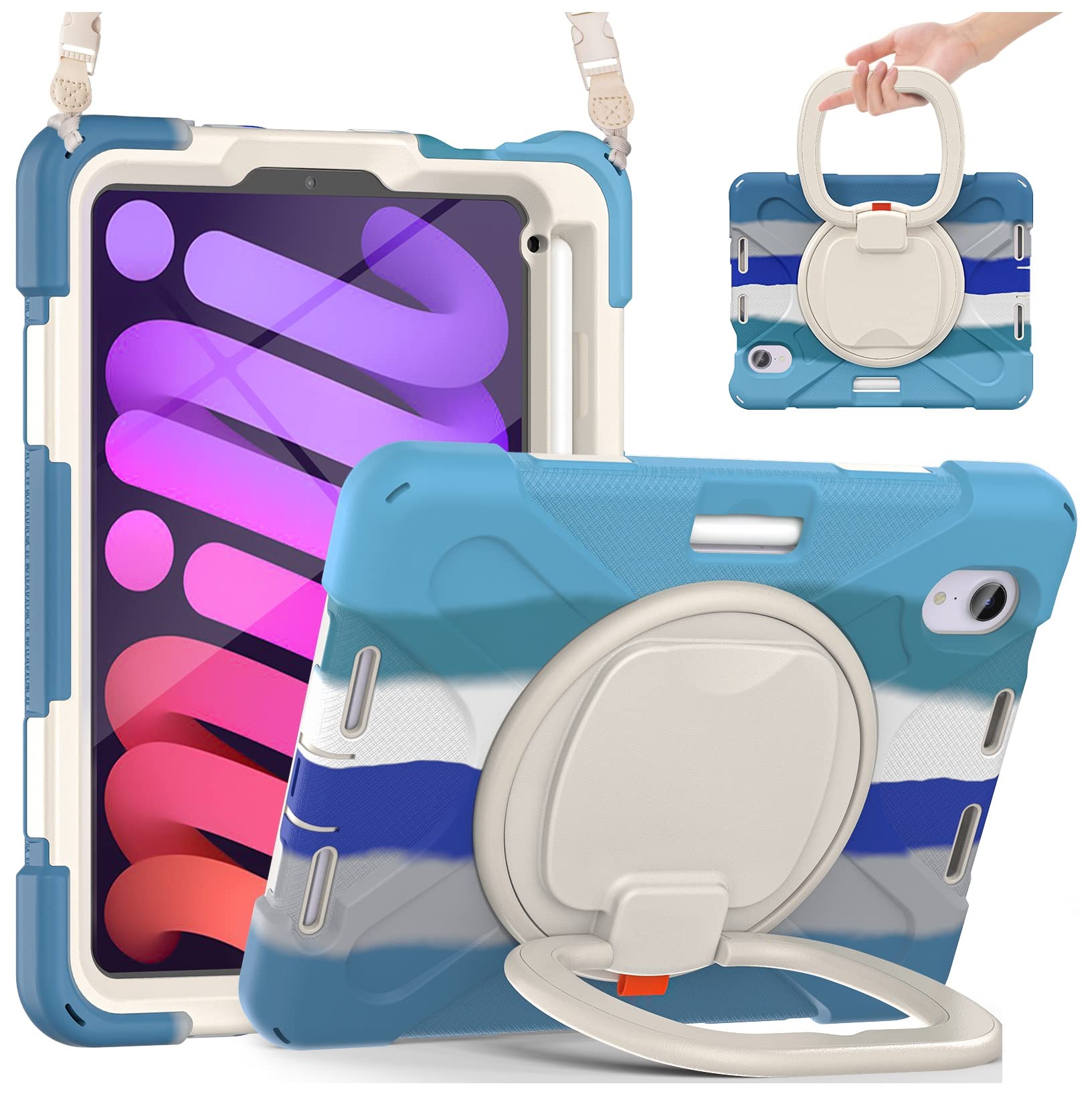SwooK Rugged [Heavy Duty/Impact Resistant] Full Body Protective Defender Back Cover Case with Kickstand for iPad Mini 6 6th Generation 2021 8.3 Inch A2567 A2568 A2569 iPad Back Cover Case (B09RKGTLH7) Amazon Price History, Amazon Price Tracker
