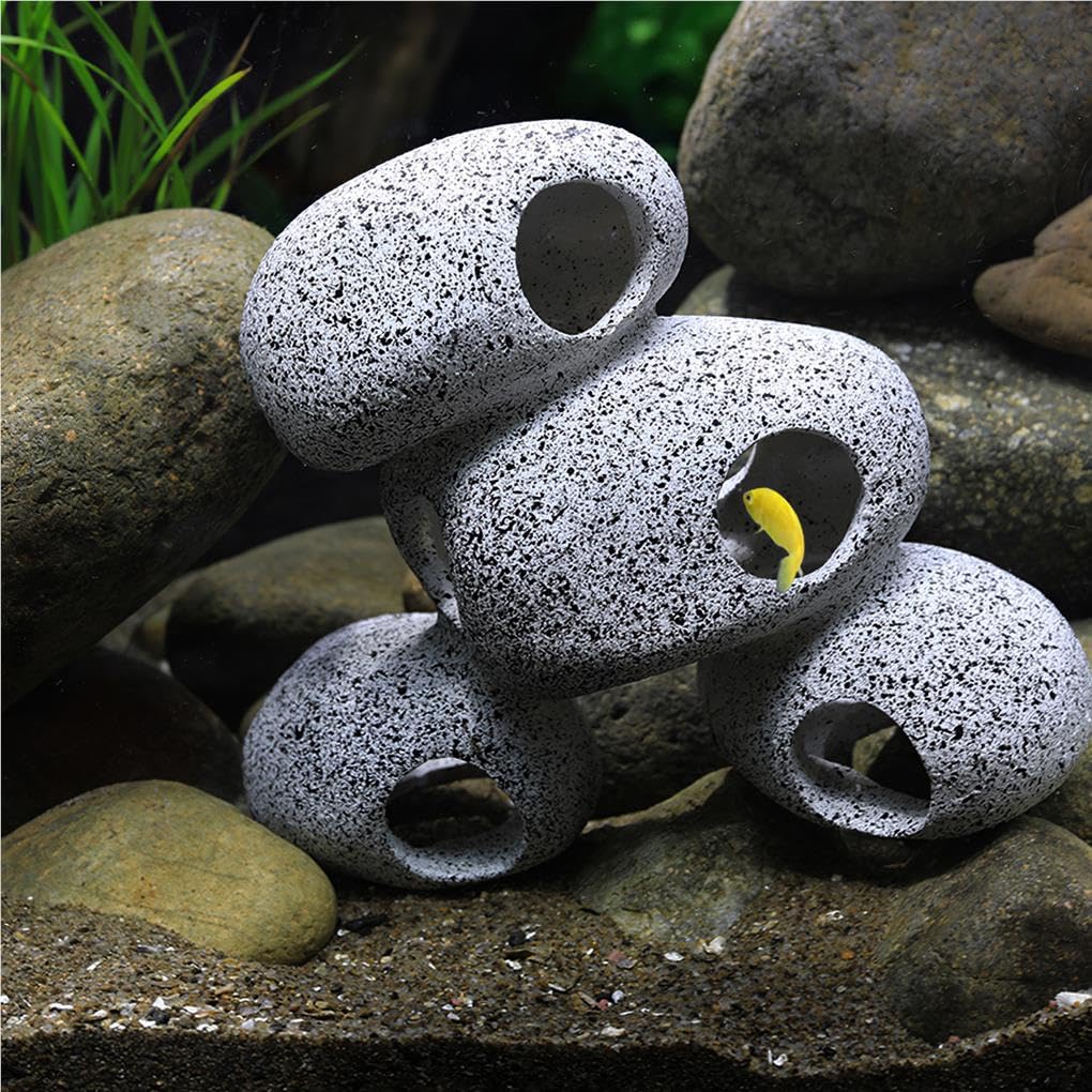 3 set acquario grotta fori multipli nascondiglio di pesce decorazione acquario caverna impermeabile gamberetti allevamento pietra per acquario decorazione stile 1