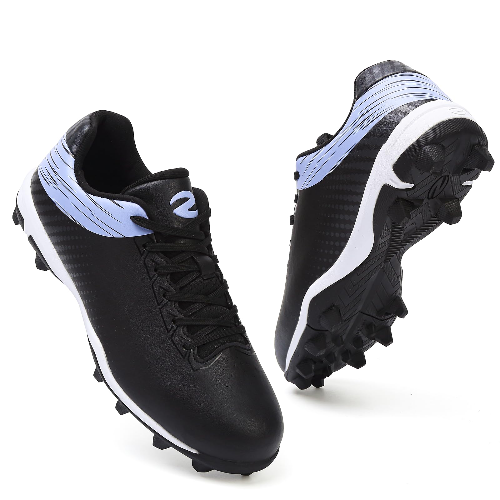 BKWHDAY Softball Cleats for Women Baseball Shoes Molded Rubber Spikes | Womens softball baseball cleats with lightweight PU upper lace up fit and molded rubber studs for dirt grass and turf fields