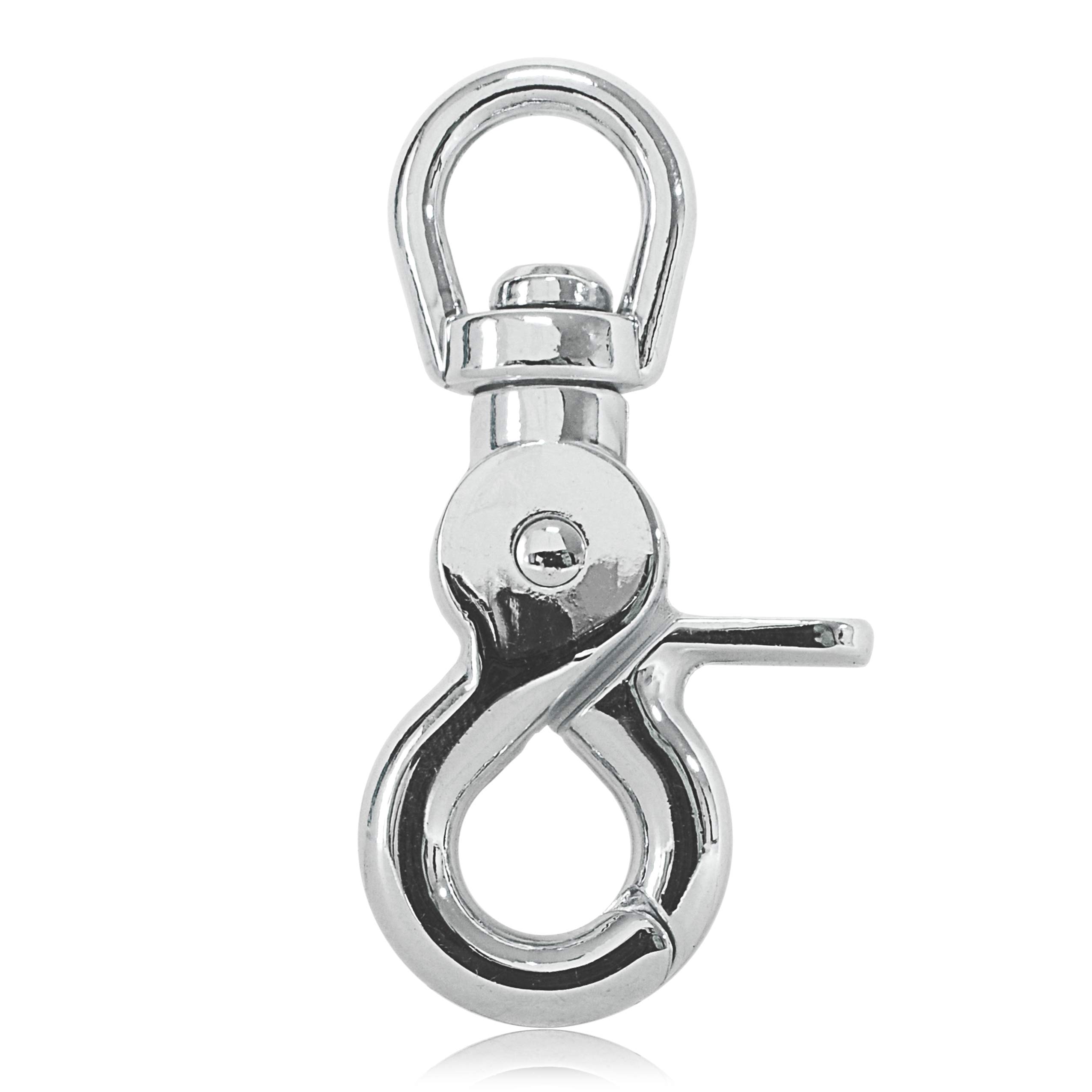 Set 20 Moschettoni Girevoli In Acciaio Inox Con Portachiavi, 3,2 Cm, Per Cani, Borse, Catene E Artigianato, Con Sacchetto Di Velluto