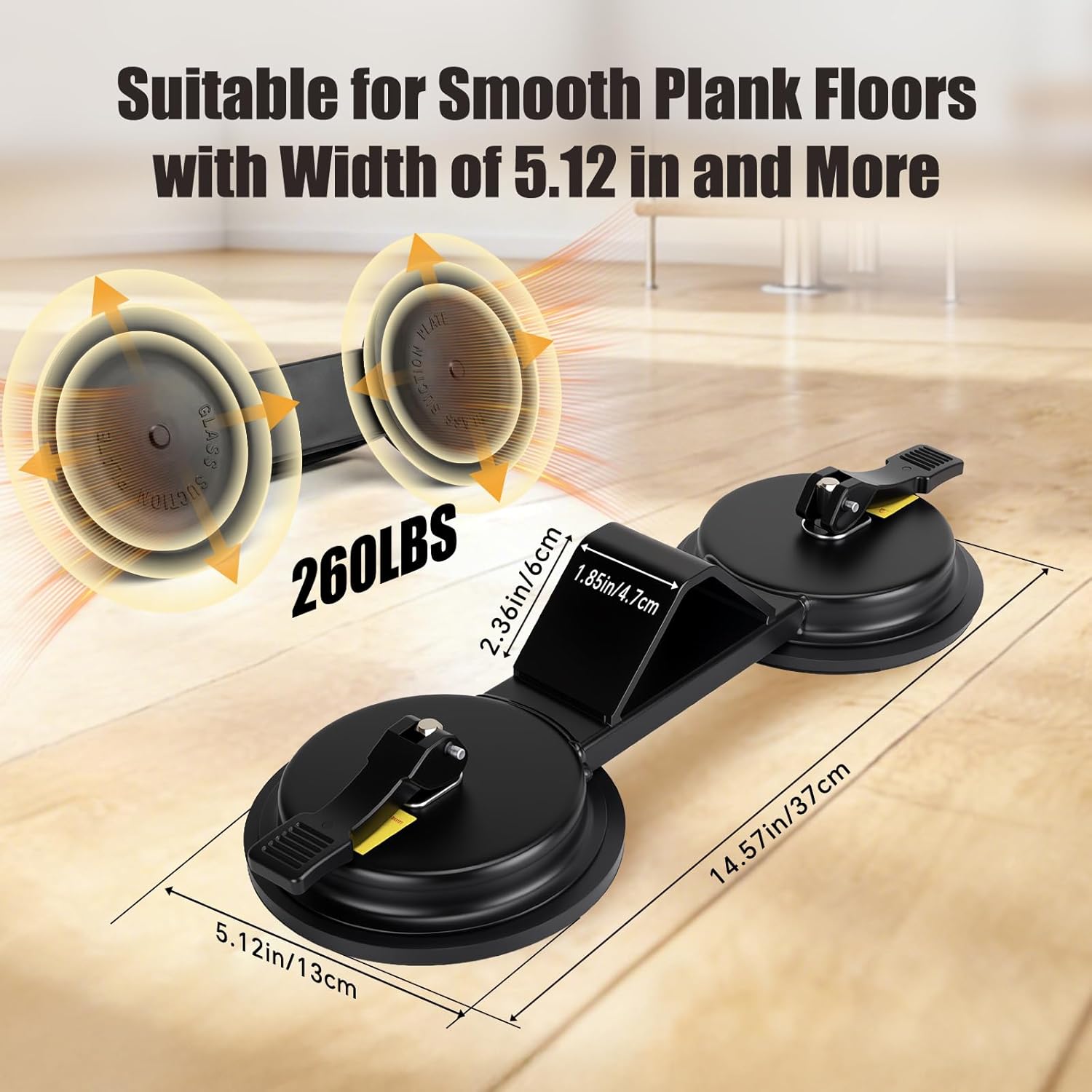 Upgraded Floor Gap Fixer Tool, Laminate Flooring Tools for Fixing Gaps, Plank Grabber Floor Fix Pro, Heavy Duty Suction Cup, 45°Striking Surface Flooring Repair Tool for Smooth Vinyl, Wood, Laminate