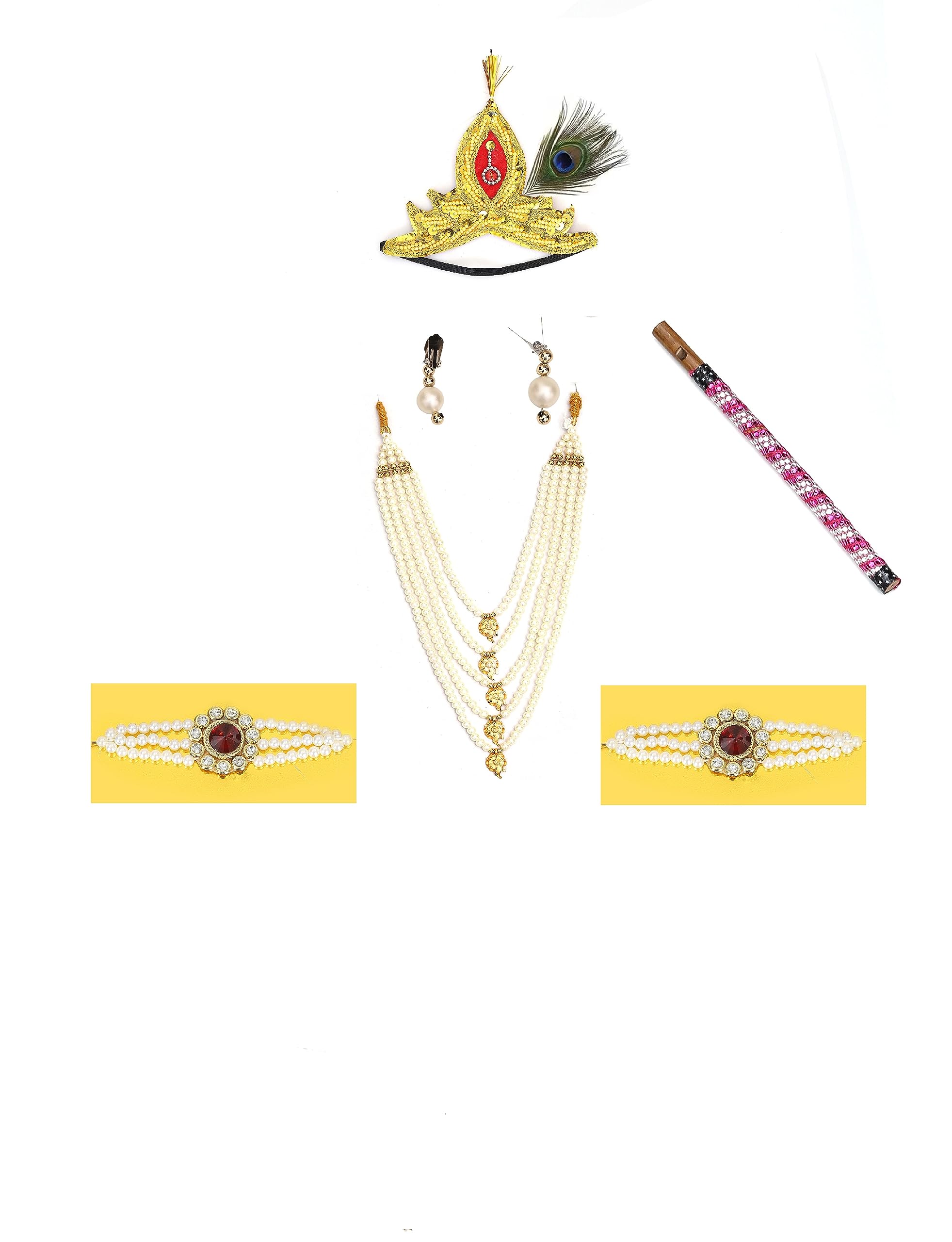 Radha and Krishna Brocade Fabric Janmashtami Mythological Character Costume