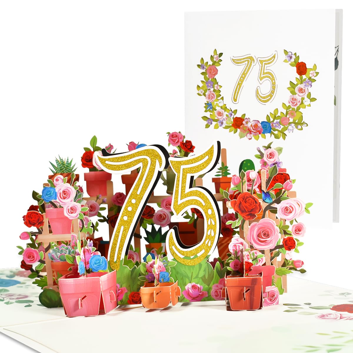 CNLITIHEKA 75th Pop Up Birthday Card for Women, Happy 75th Birthday ...