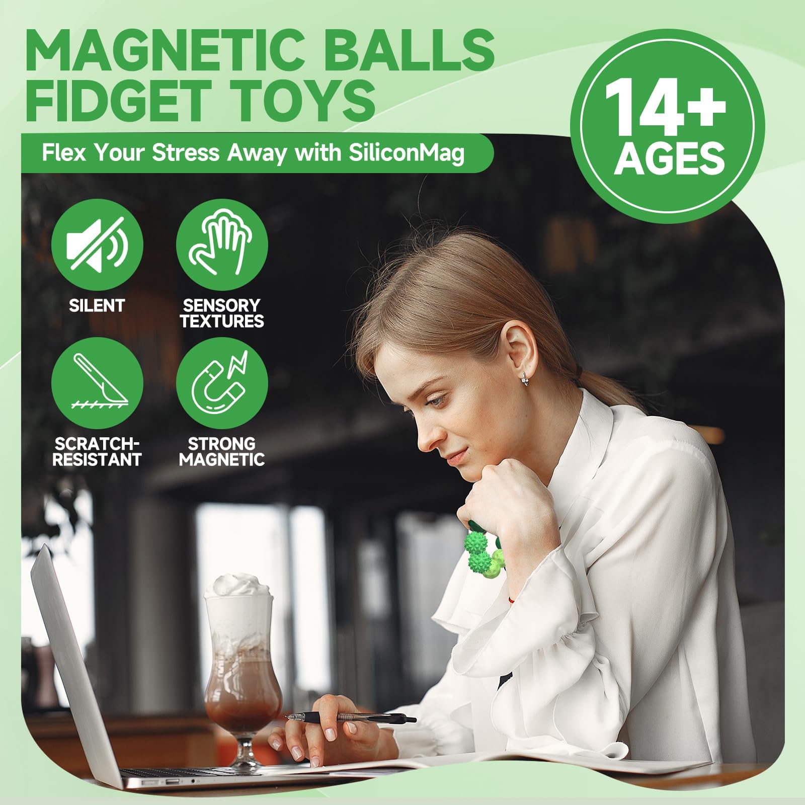 Bambebe 8PCS Silicone Magnetic Balls Fidget Toys for Adults & Teens - Image 3