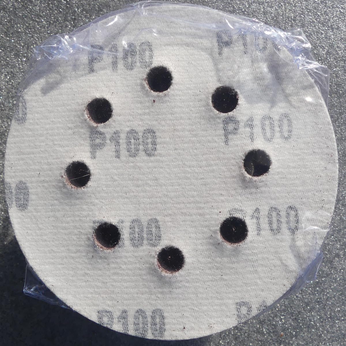 25 x Discos de lija de 125 mm de diámetro, con 8 agujeros, grano P100, lijadora excéntrica, lijadora de cuello largo, lijadora de Bohrfux