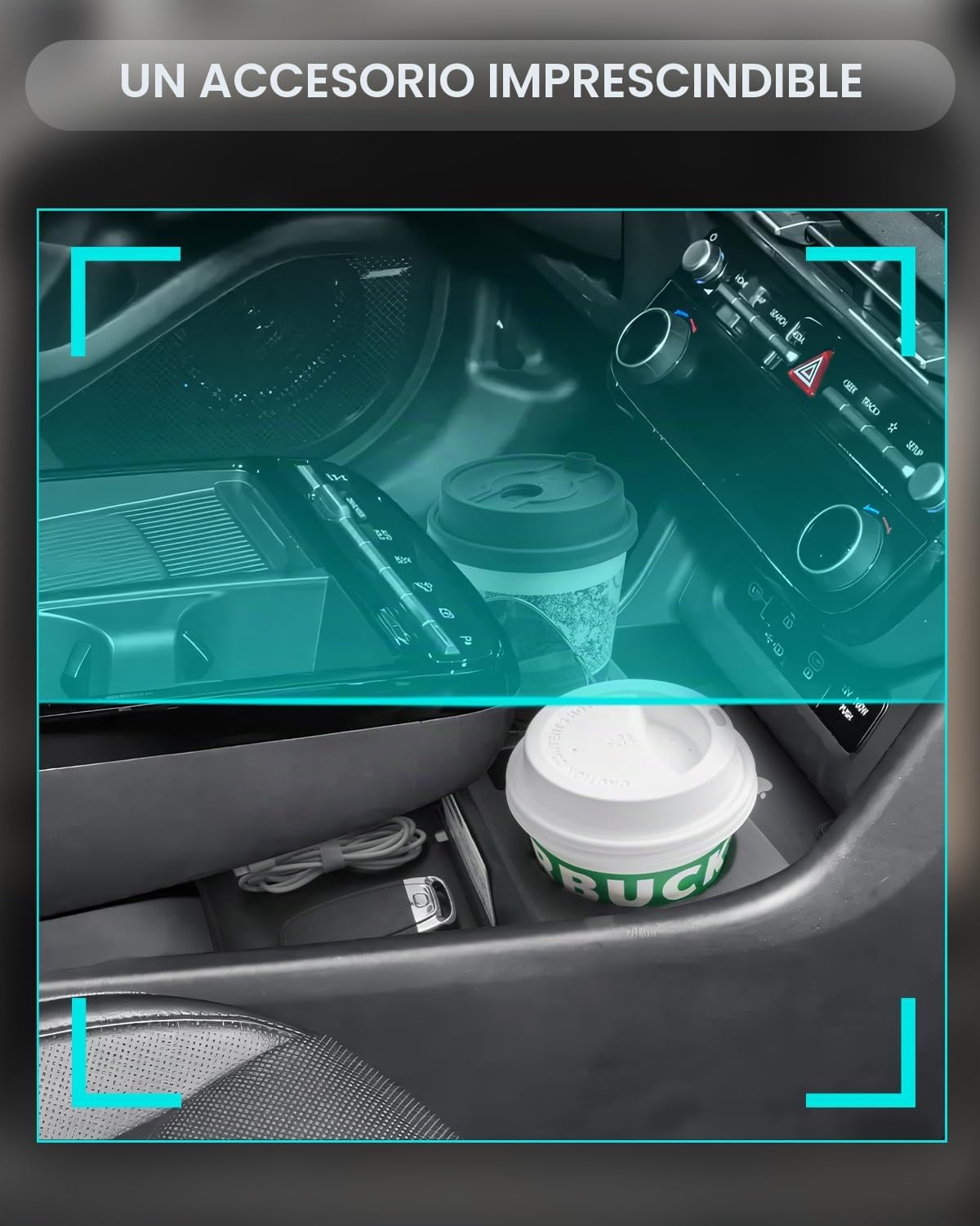 CDEFG Compatible con Hyundai Tucson NX4 2025 2026 Facelift Consola Central Organizador Caja de Almacenamiento Tucson 2025 Guantera Abajo el Reposabrazos Central Tucson 2025 Accesorios
