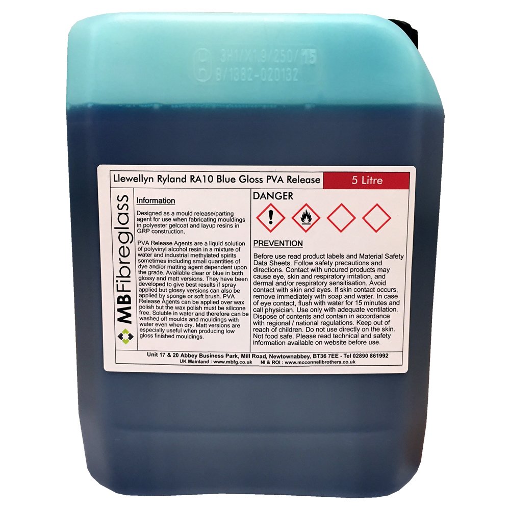 Polycraft ( Mb Fibreglass ) Blue Polycraft Lr Ra10 Pva Gloss Release Agent - 5 Litre (5000Ml)