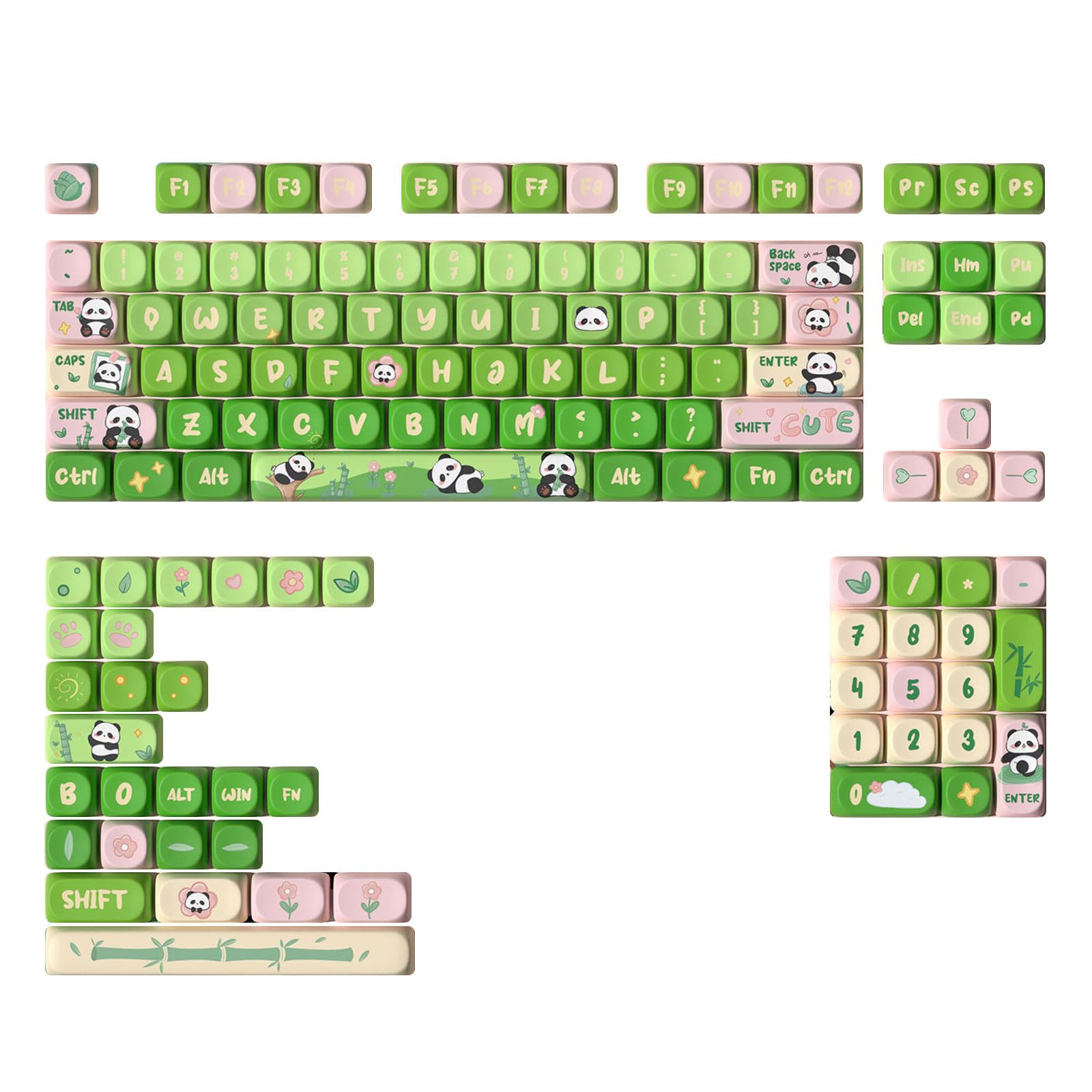 swynrf 131 Keycaps Candy Bear Theme for Mechanical Keyboards Fade Resistant Heat Sublimated Print