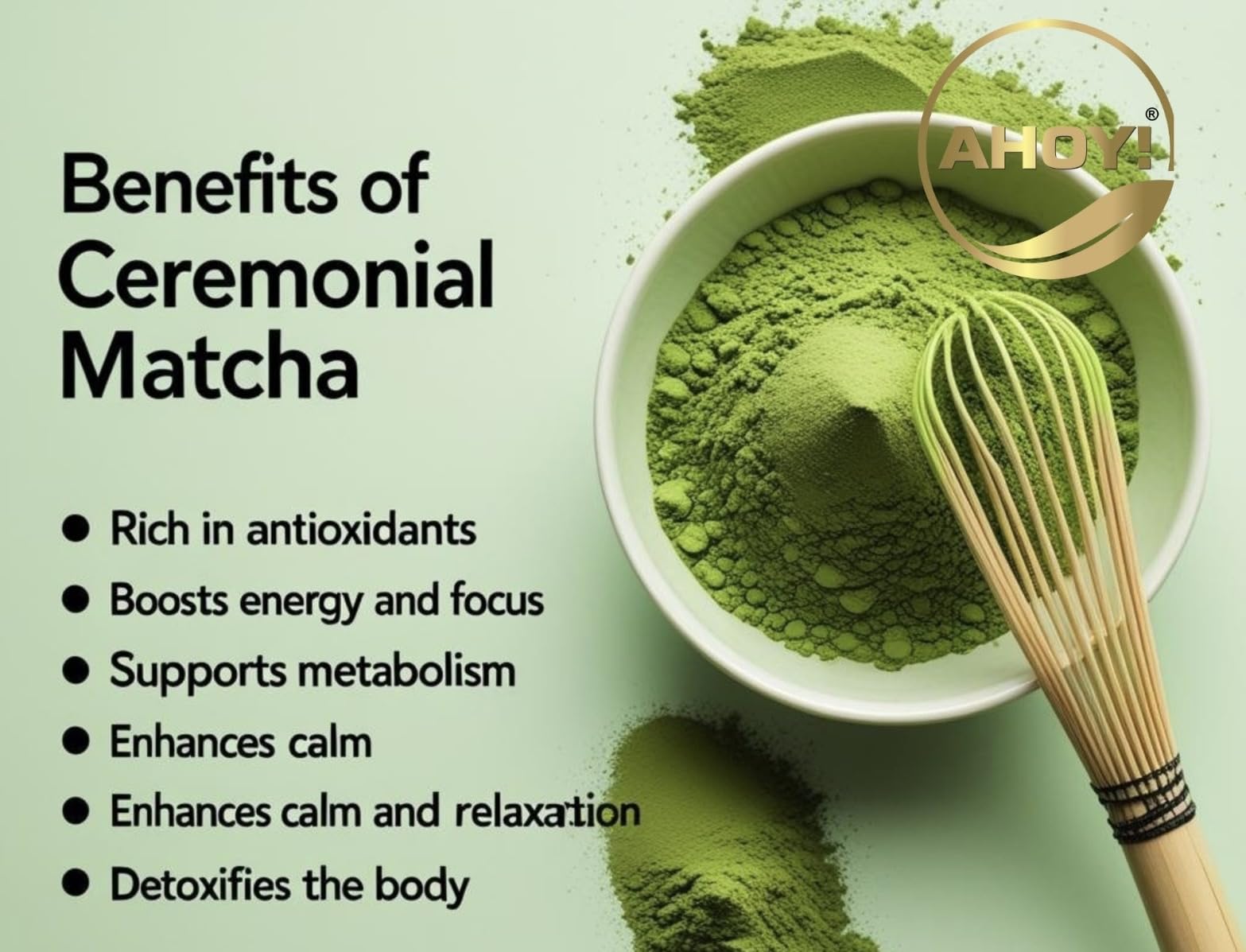 Ahoy! Japanese Matcha Green Tea Powder 1KG Bulk pack | Organic | Ceremonial Grade A | First Harvest | For Chefs, Restaurants, cafes, Bakers, and for the health conscious | 1 KG Pack - Image 2 thumbnail