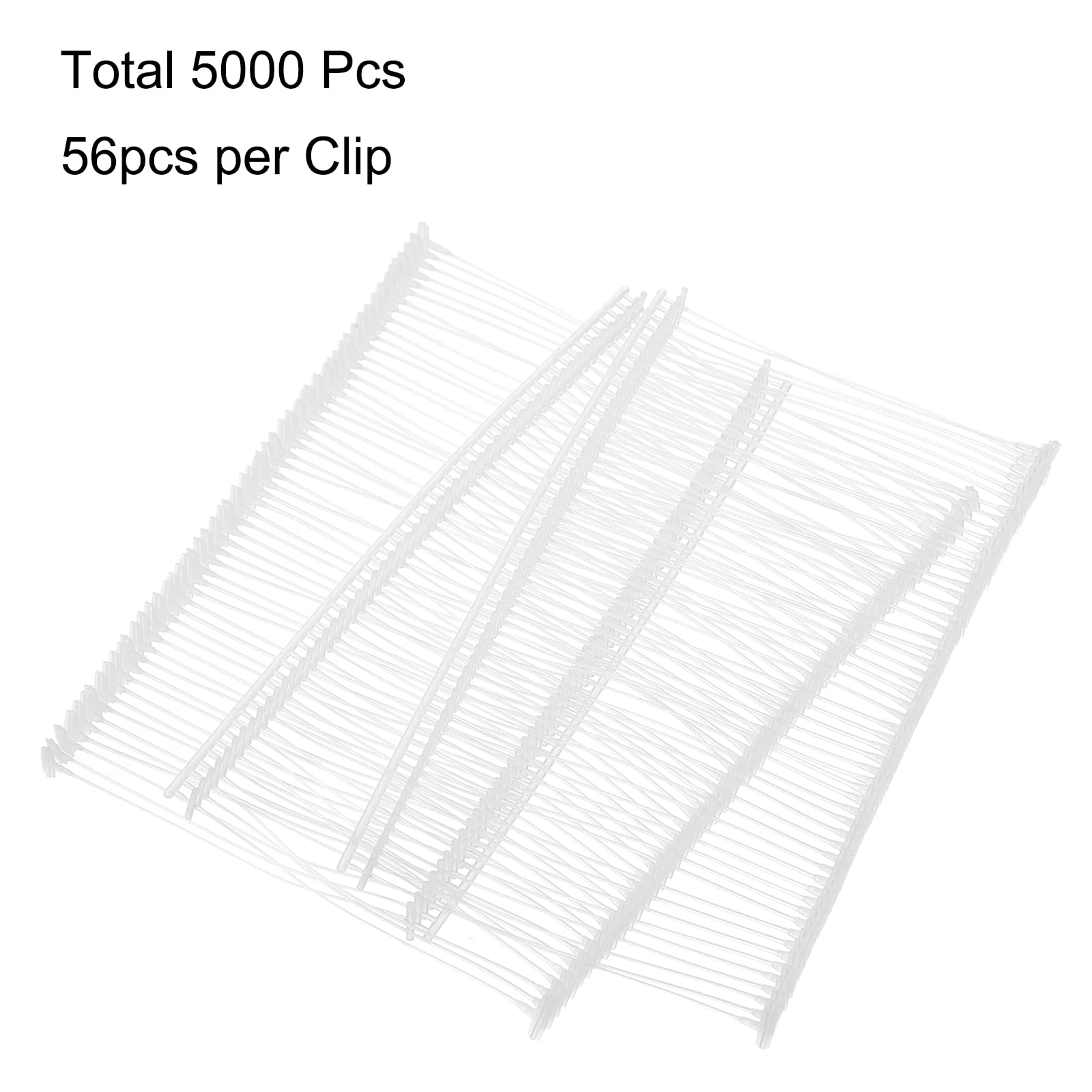 Uxcell 5000pcs Standard Tagging Gun Fasteners 50mm Tagging Barbs Pins Plastic Tag For Price Tagging Gun, Clothing Tags Gun Attachments For Garment Bag Fabric, Clear