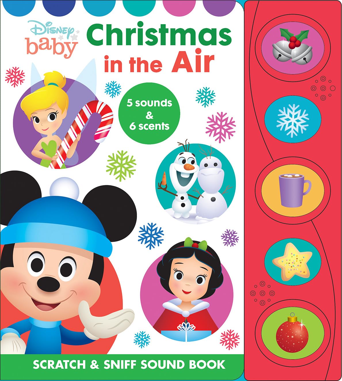 Disney Baby Mickey Mouse, Minnie, Frozen, and More! - Christmas in the Air Scratch & Sniff Sound Book - PI Kids
