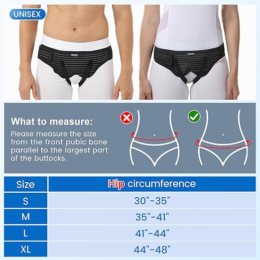 Faja Hernia Velpeau Bilateral Inguinal con Almohadillas Compresivas Negro Talla M miniatura 7