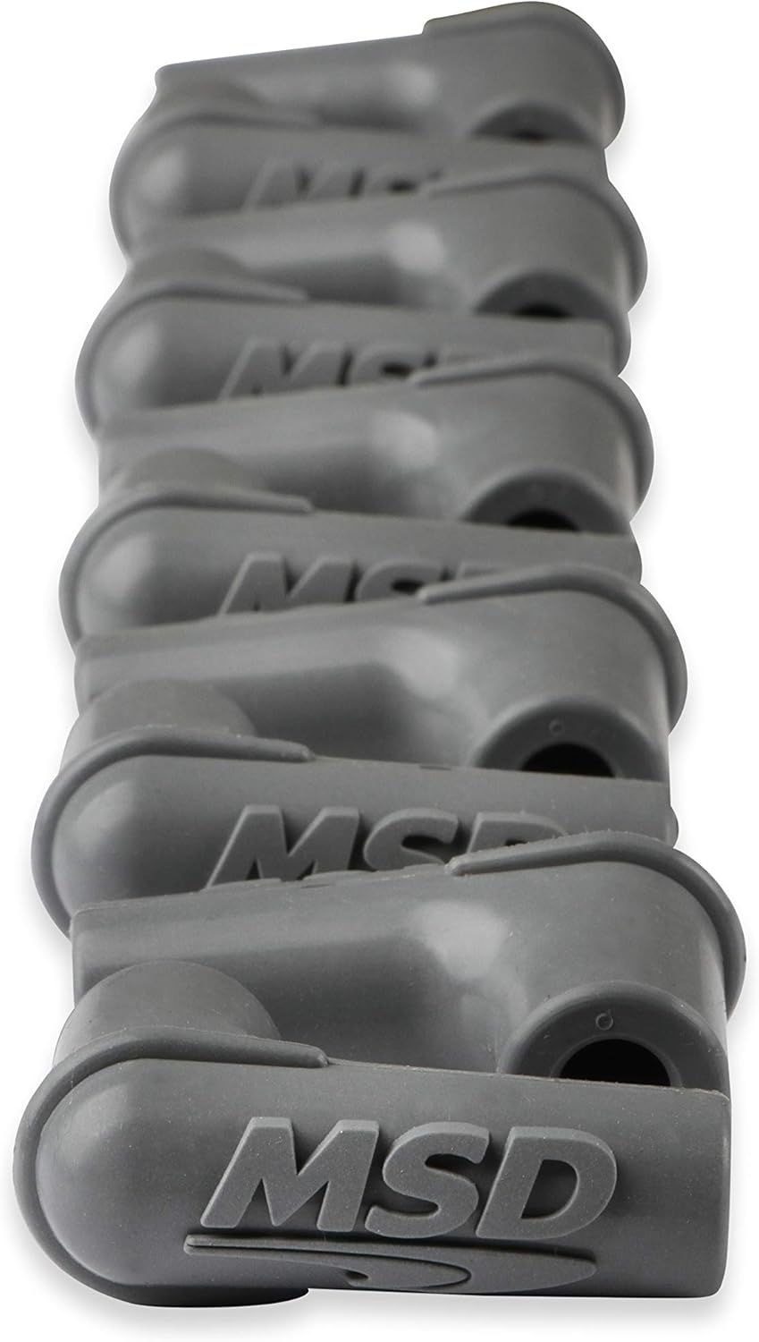 MSD 34514 Boots, 90 Degree Logo Spark Plug, Gray Silicone 50EA