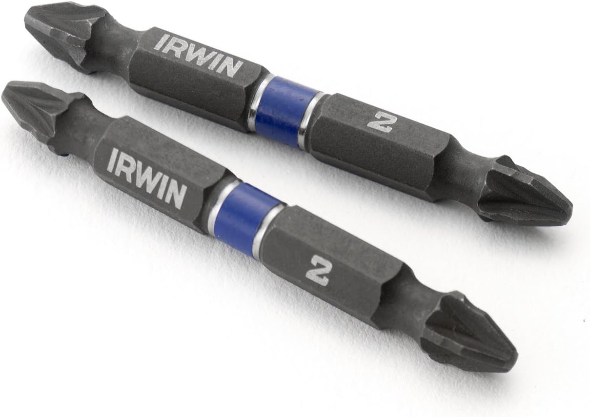 IRWIN 1923409 Impact DoubleEnded Screwdriver Bits 60 mm PZ2 (Pack of