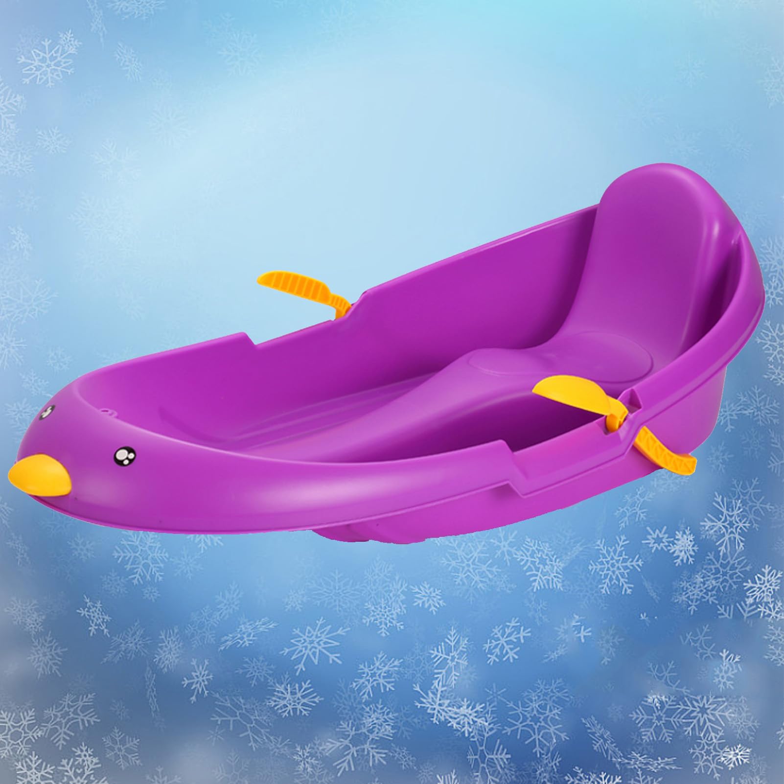 TUOYIBO Happy Children's Sledding, Children's Snowboard Sledge, Adult Sledge with Backrest, Thickened Wear-Resistant Sledge, Winter Snow Sleds