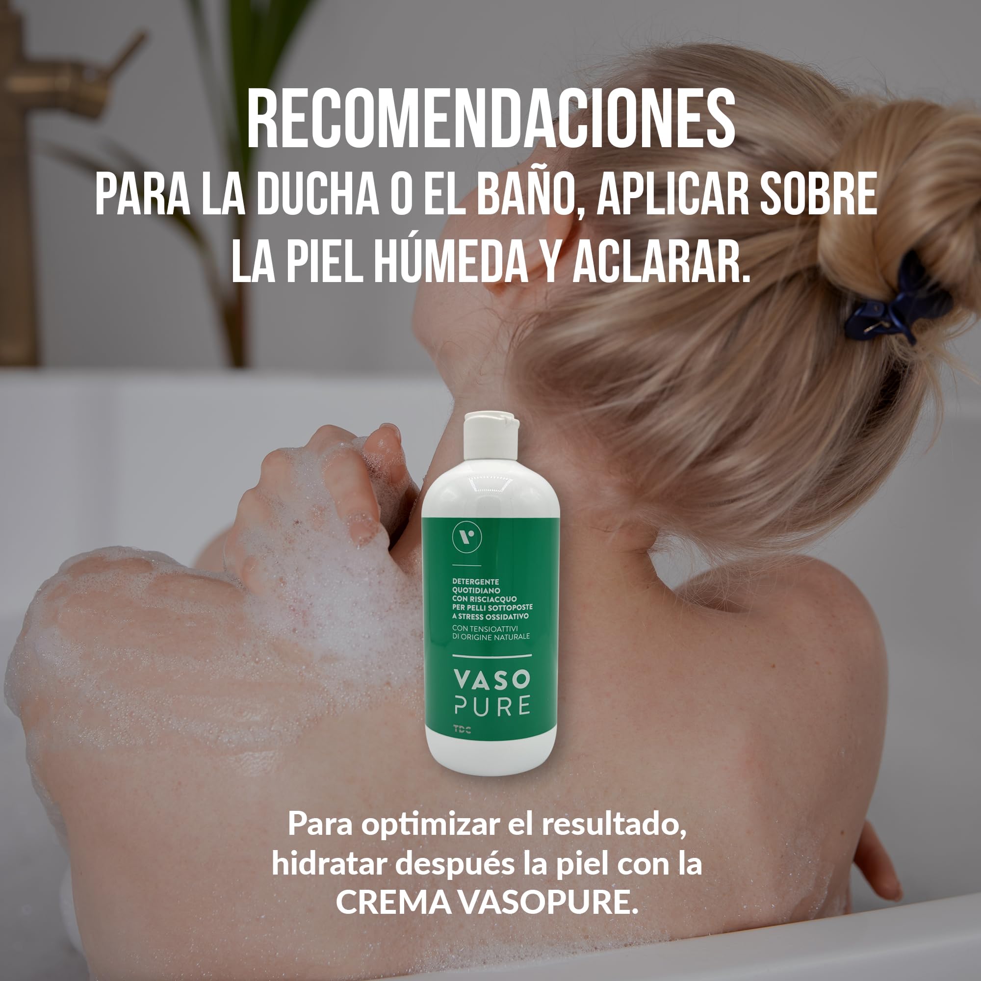 VASOPURE JABÓN DUCHA 500 ml CUIDADO AVANZADO PIEL LINFEDEMA LIPEDEMA