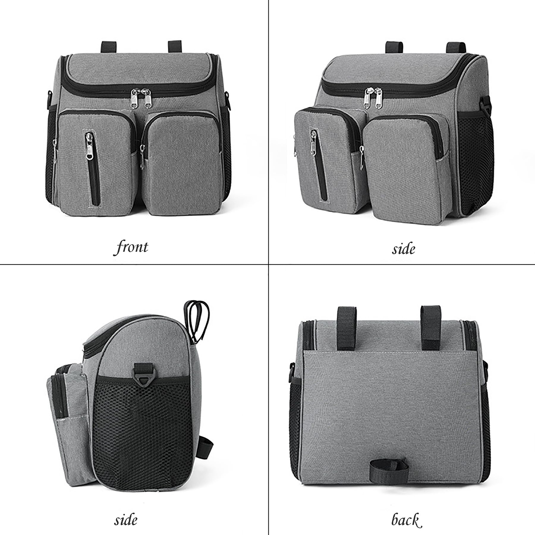 Organiseur de Poussette pour Bébé,Sac Multifonctionnel Pour Landau,Bandoulière Réglable,Grande Capacité Pour Les Essentiels de Bébé,Utilisé Comme Sac à Main Bandoulière(2411-Noir)