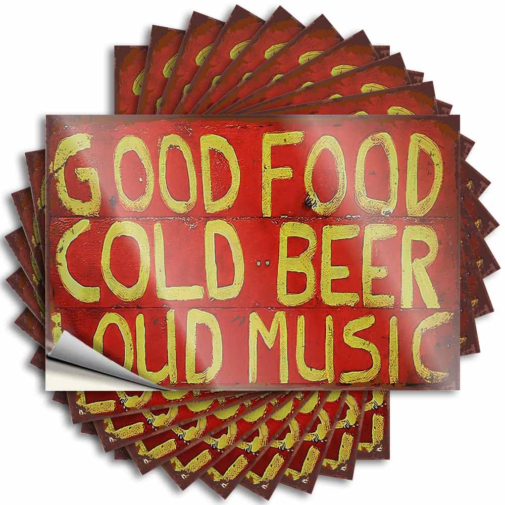 Decal Guest | Glitter Accessories Good Food Cold Beer Loud Music for Cruise(8X12CM)