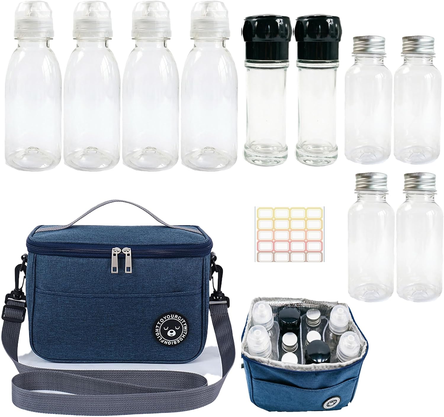 Camping Spice Kit with 10 Jars, Travel Seasoning Containers for Outdoor