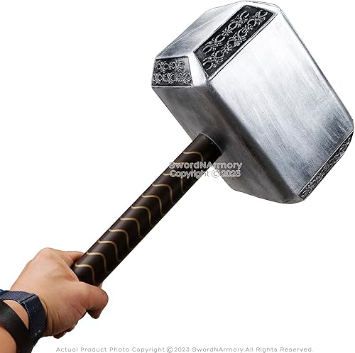Vista 6 de Martillo de espuma grande de 16.5 pulgadas, Thor, dios nórdico, trueno, héroe, película cómic, cosplay