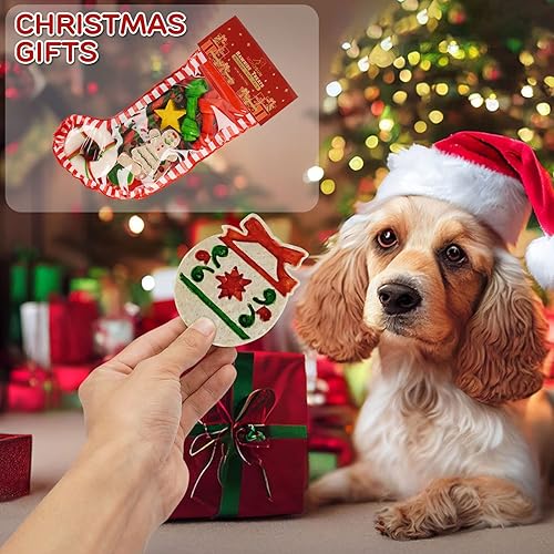 Miniatura 4 de MON2SUN 12 unidades de calcetines navideños de cuero crudo para perros pequeños