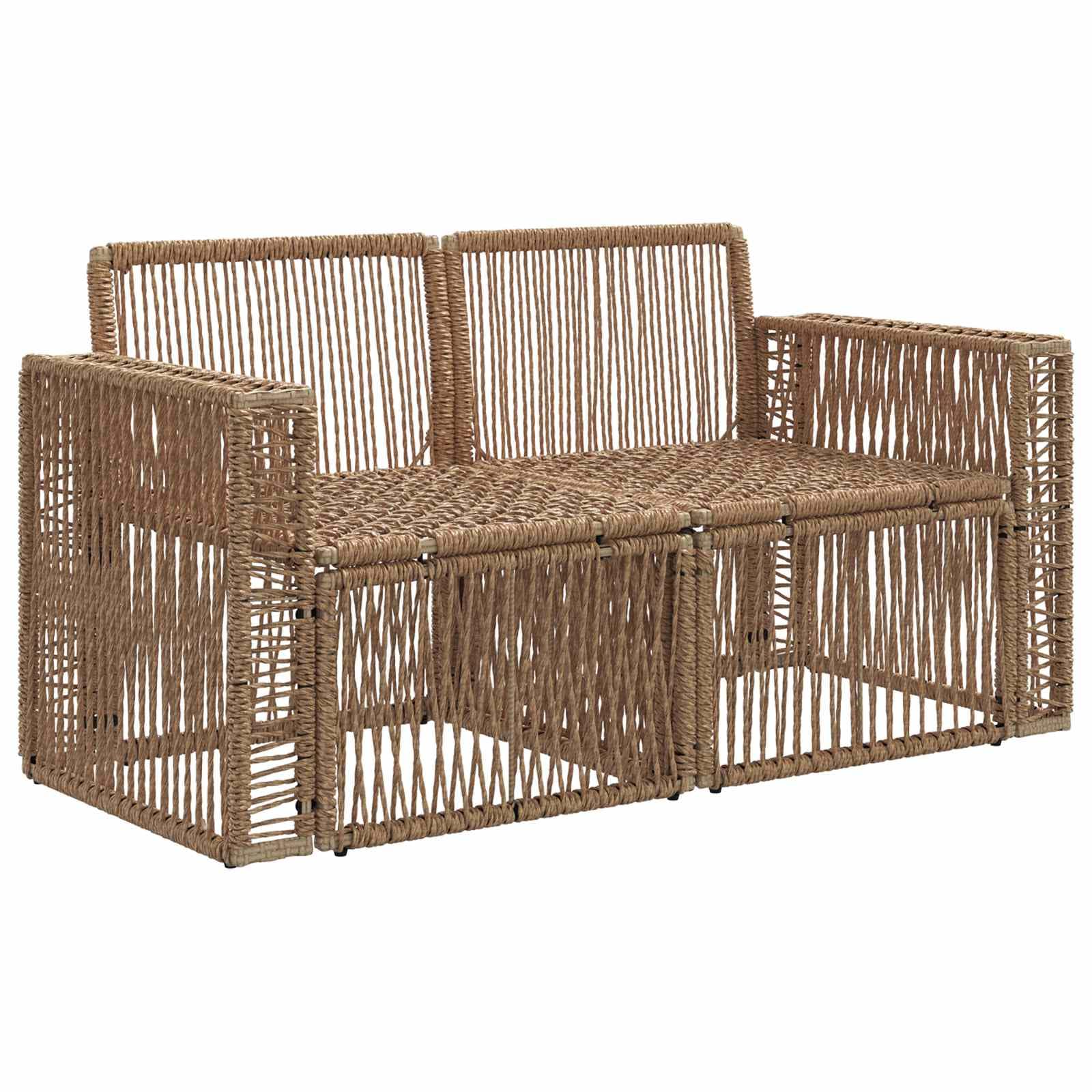 vidaXL Divano da giardino 2-Numero di posti Beige polyrattan