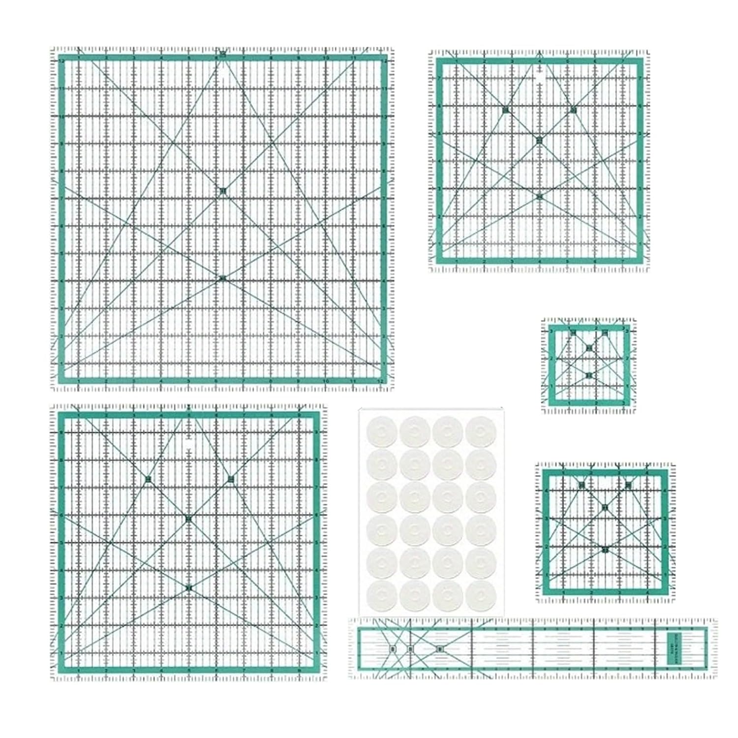 6Pcs Multifunctional Quilting Ruler Templates Clear Acrylic Sewing Patchwork Ruler for Fabric Cutting Stitching Templates