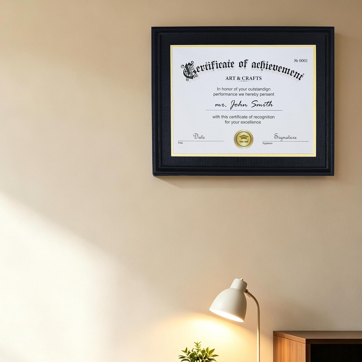 OIGUMR Black Diploma Frame for 8.5 x 11 Documents (Black, 8.5X11)