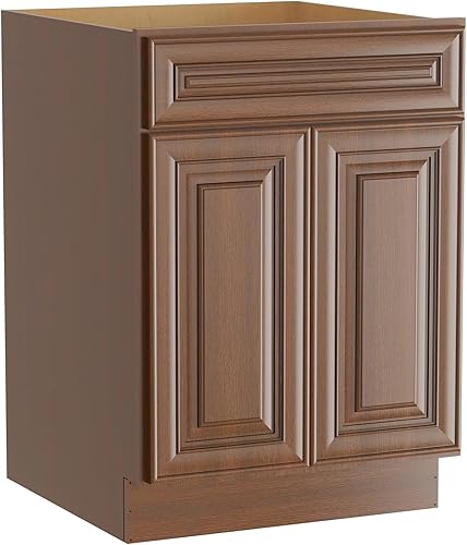 Miniatura 46 de LOVMOR Armarios de base de cocina, armario de almacenamiento aparador, gabinete de entrada con 1 cajón y estante ajustable, 24 pulgadas de ancho x