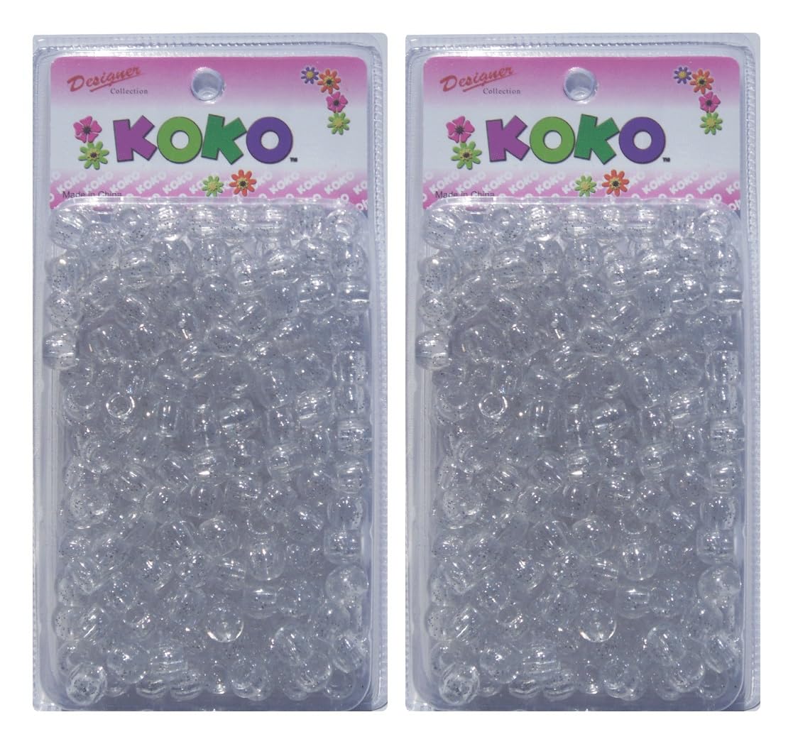 Tara Glitter Colore 12 Mm Perline Di Plastica Per Treccine Capelli 240 Pezzi In Una Confezione-image