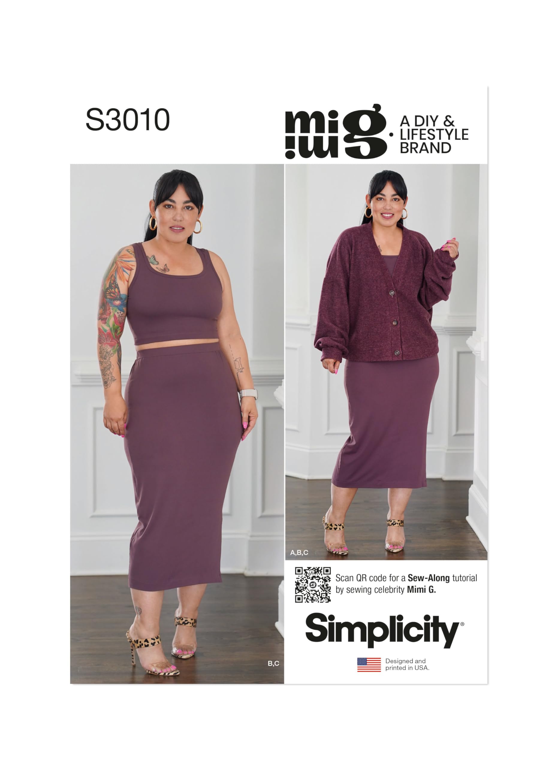 Patron de couture SS3010K5 Simplicity gilet jupe femme Mimi G Style tailles 36 à 44