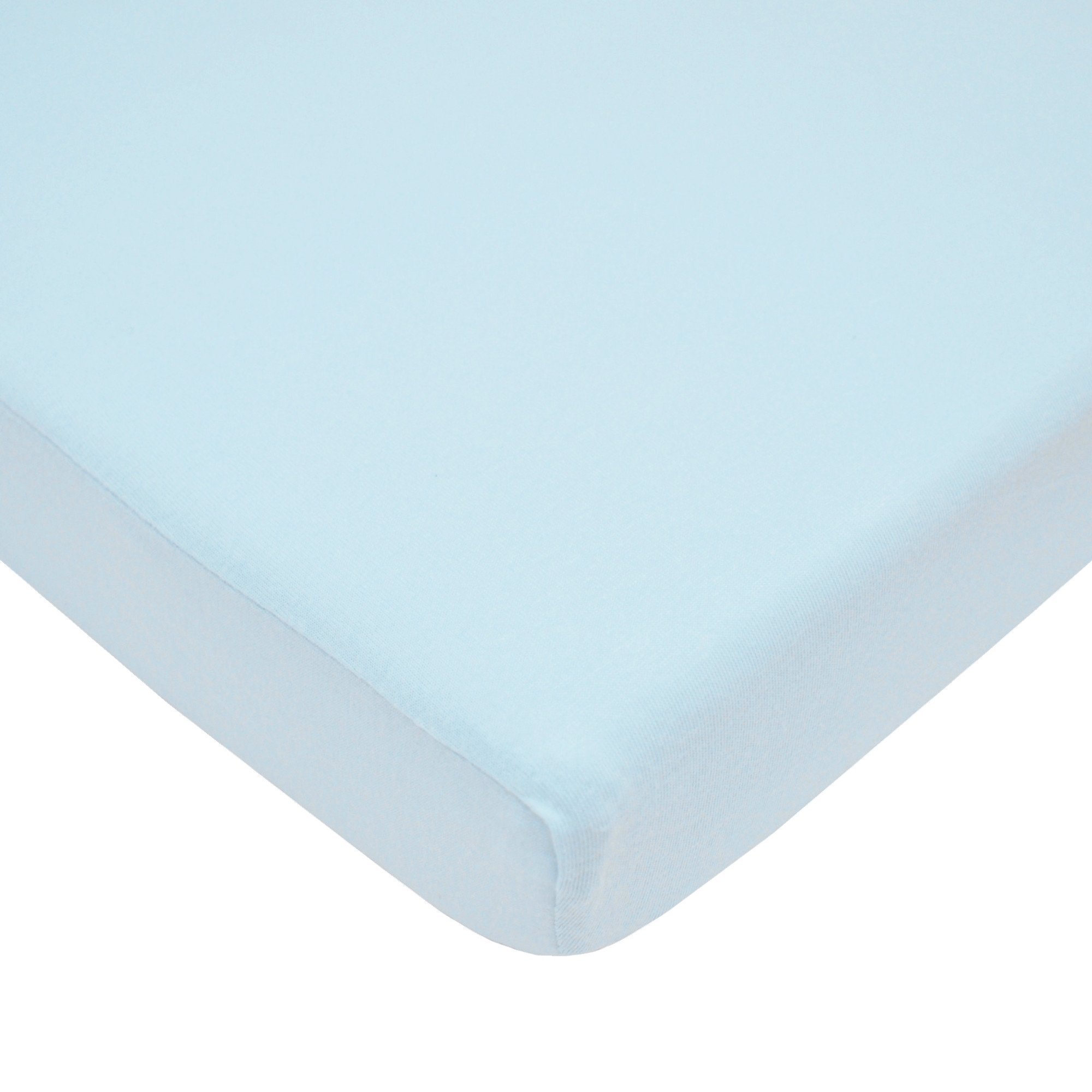American Baby Company 100% Natural Cotton Fitted Pack and Play Sheet 39" x 27" - Soft & Breathable Pack N Play Sheet for Playpen, Playard & Mini Crib Mattress, Baby Blue, for Boys & Girls