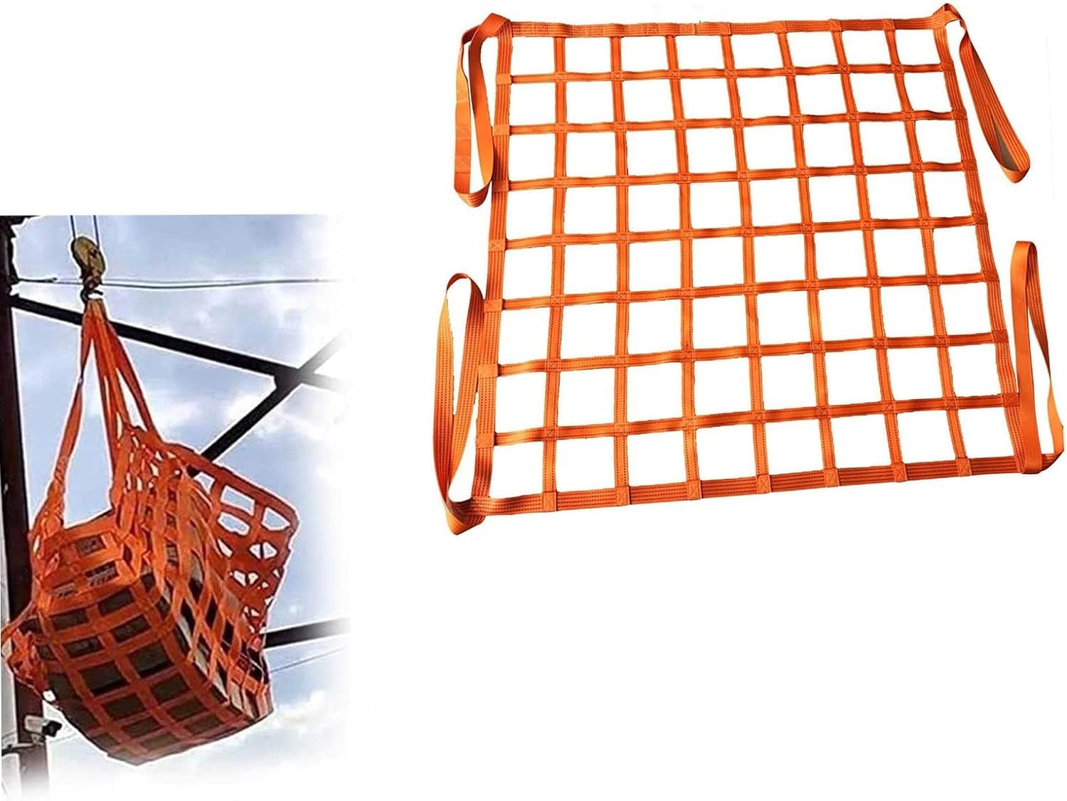 Hebenetz Typ C - Sicherheitsnetz aus Nylon, reißfestes Harznetz, geeignet für schwere Gegenstände, 1 Meter x 1 Meter, Tragfähigkeit 500 kg.