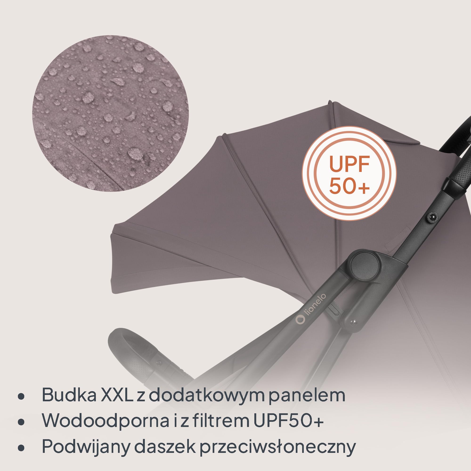 Lionelo Tansi wózek podróżny do 22 kg, 6 miesięcy – 4 lata, kompaktowy, składany jedną ręką, kółka GravelTech, pozycja leżenia 92 cm, osłona z ochroną UPF50+, wodoszczelny, kosz do 3 kg
