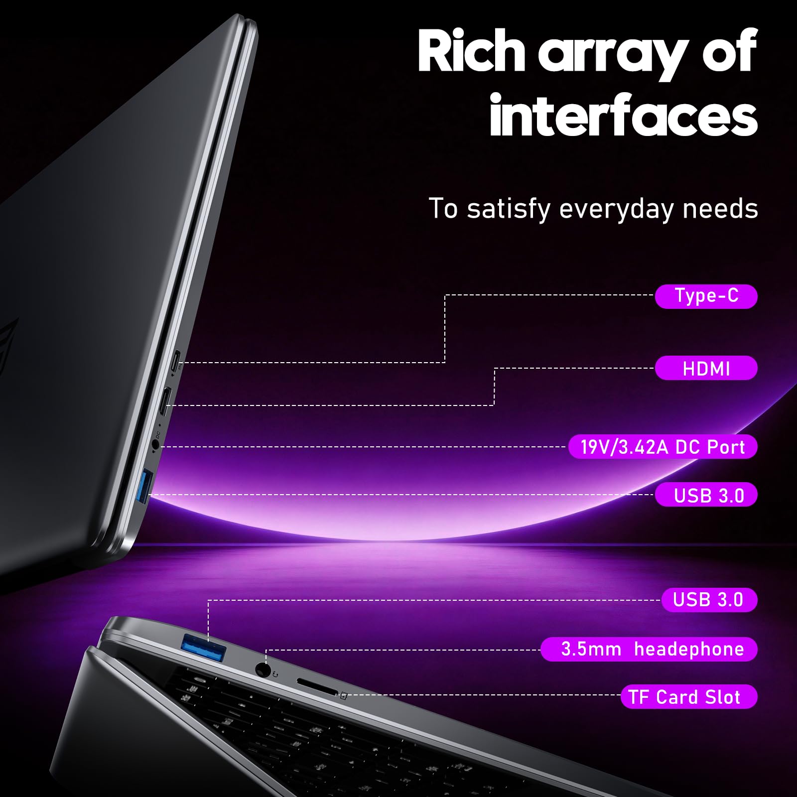 FUNYET Ordenador Portátil,2026 Laptop PC da 15,6 pollici, 16 GB di RAM, SSD da 512 GB, Core i5 6200U Portátil, IPS FHD 1920 * 1080 Notebook,5000 mAh,WiFi5,Tastiera retroilluminata