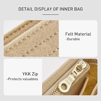Purse Organizer Insert Compatible with Longchamp Mini Bag and More, Bag Insert for le pliage Original/Green Pouch with Handle/Extra Small Handbag Inner Shaper(Mini, Beige)