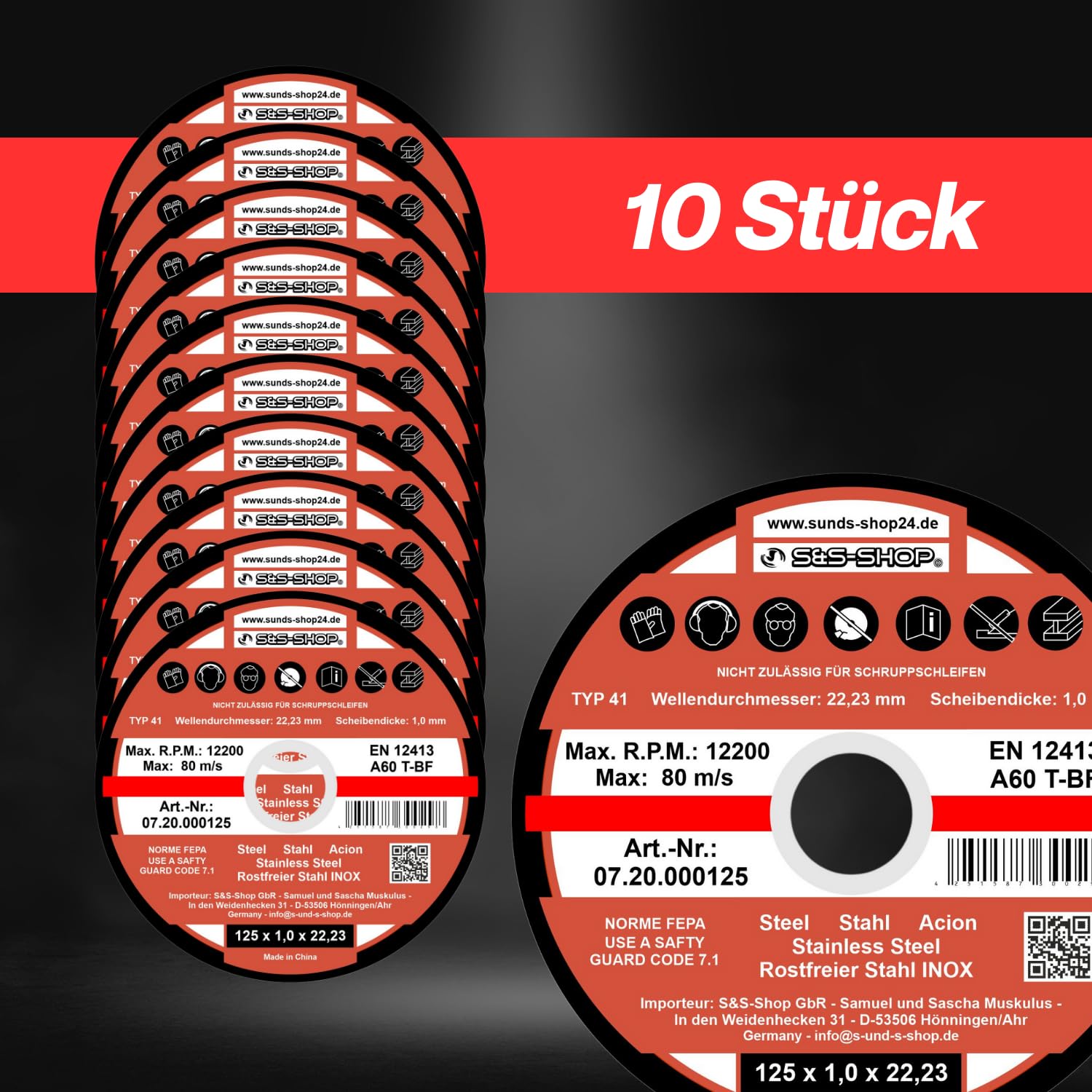 Dischi Da Taglio Professionali - 20 Pezzi &Oslash; 230 Mm Per Smerigliatrici | Taglio Acciaio Inox E Metallo