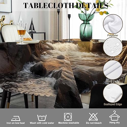 Miniatura 4 de Swono Grizzly Bear - Manteles de oso animal, arroyo, cañón, bosque, montaña, naturaleza, decoración de mesa de cocina y comedor, mantel de poliéster