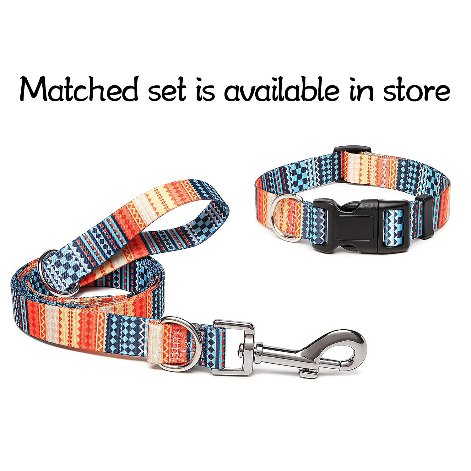 Adjustable Dog Collar with Patterns, Ultra Comfy Soft Nylon Breathable Pet Collar for Small Medium Large Dogs (L, Floral Orange) — view 141