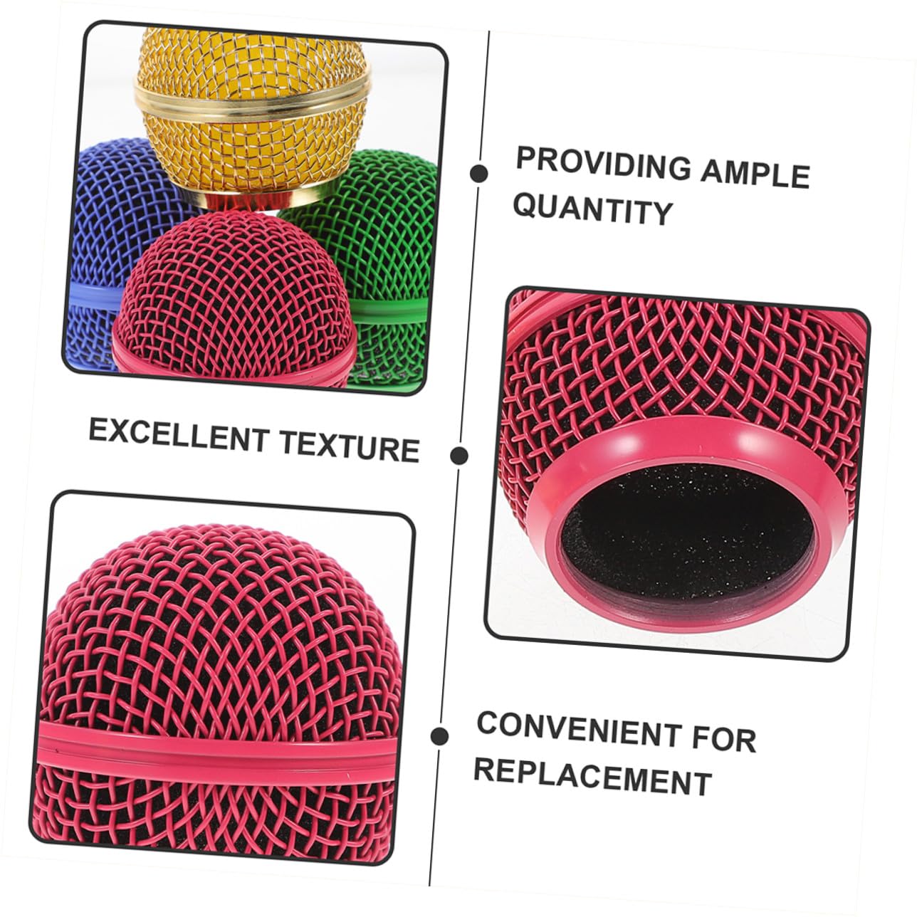 Alipis 8 Piezas Rejilla Metálica para Micrófono Profesional, Cabezales de Malla de Colores (oro, Rosa, Verde, Azul), Repuesto Compatible para Micrófonos Cable E Inalámbricos, Parabrisas