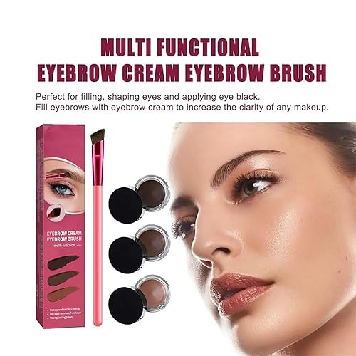 Miniatura 4 de Anjoize - Pluma de cejas de 4 puntas, kit de cuidado de cejas para el hogar laminado 4D, kit de aseo para cejas laminado en 4D (marrón claro)