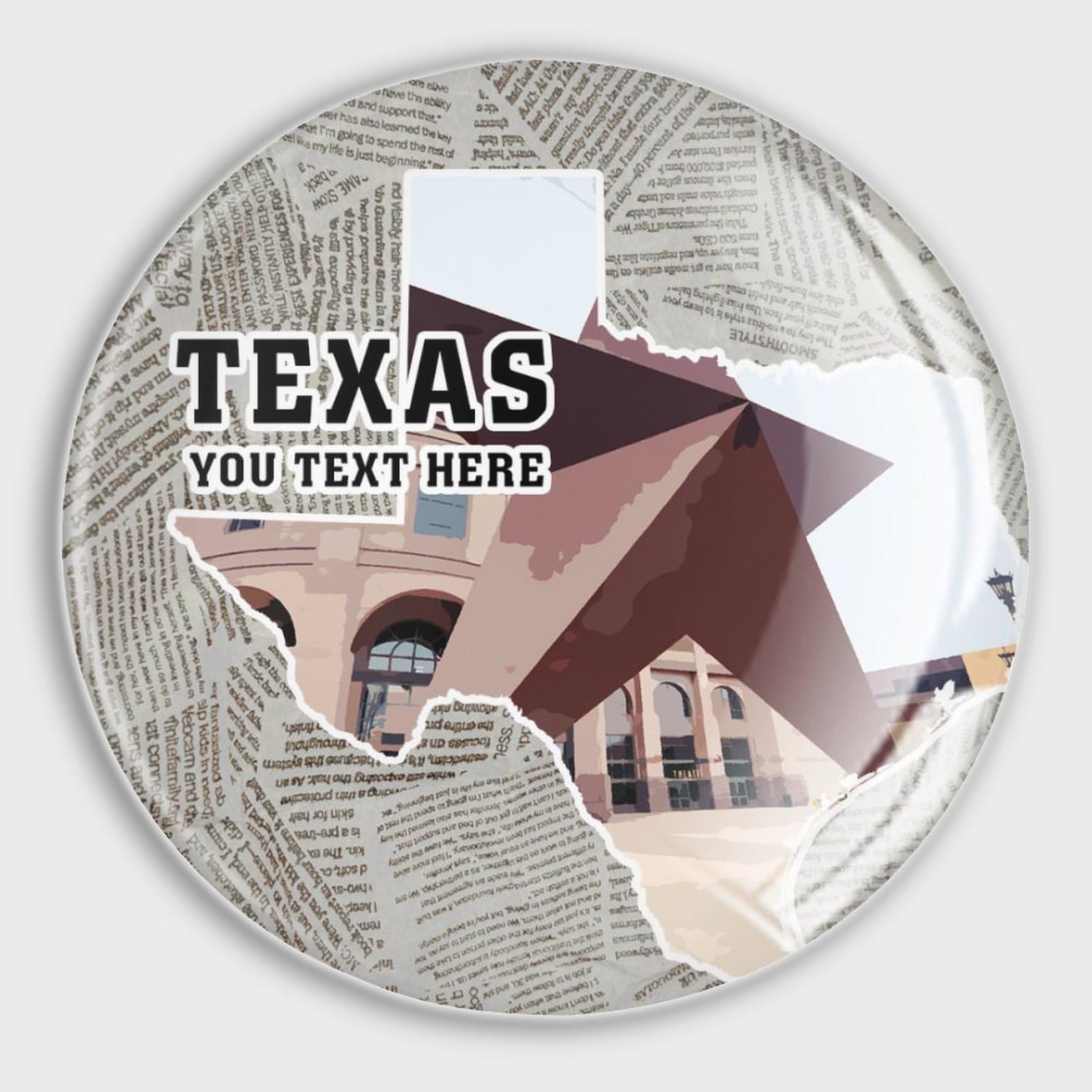 Aimants de réfrigérateur en verre Texas au fini premium pour tableau métallique