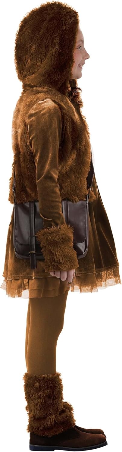 Girl's Star Wars Chewbacca Kids Costume Dress with Faux Fur Vest and Bandolier Bag for Halloween or Play Pretend